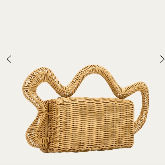 cult gaia Elsa Rattan Clutch NWT - Picture 3 of 4